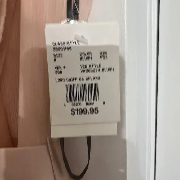 NWT Vera Wang White Pink Chiffon One Shoulder Ruffled Dress - Size 8 - Picture 6 of 11